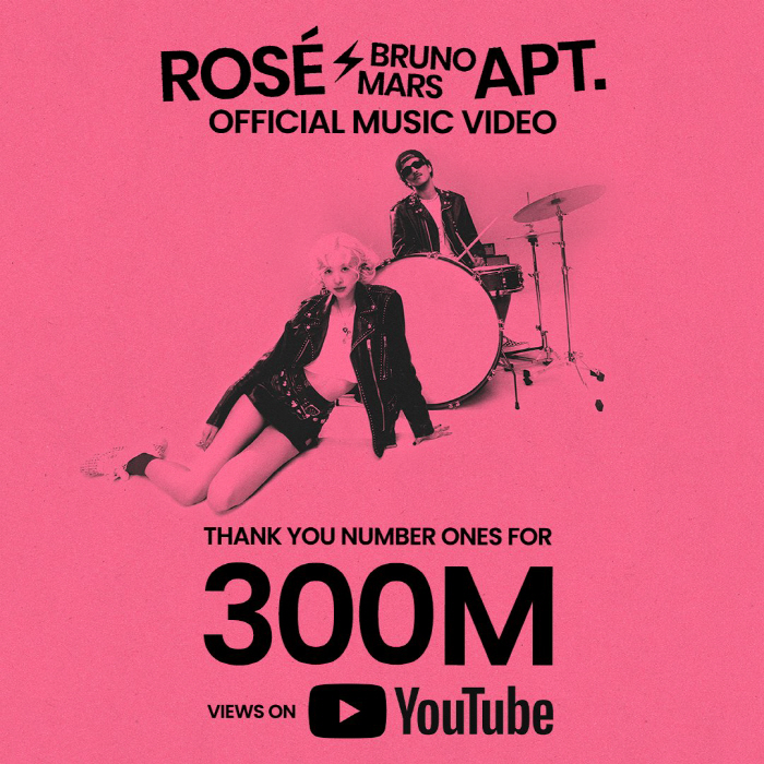 Rosé and Bruno Mars' Duet 'APT.' Shatters Records with 300 Million Views