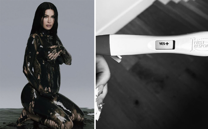 Hollywood actress smears black liquid on her whole body nude and announces pregnancy