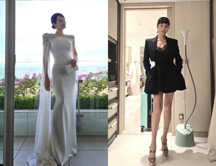 Kim Hye-soo, 54, unbelievable 'Dress goddess'....Volume body  angular beauty 'Self-care end king'