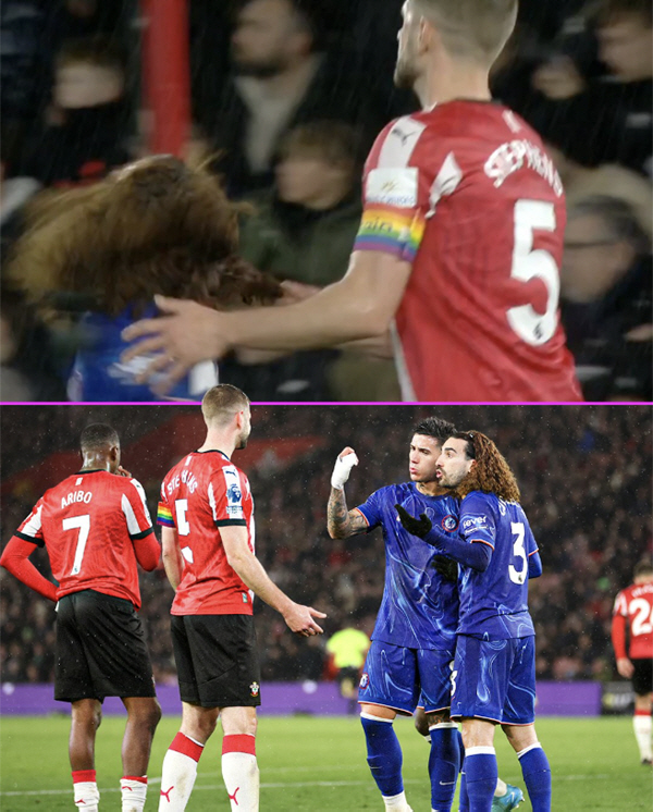 'Referee Taylor, are you watching?' Southampton Captain Cucurella's hair caught in the end of the 'shock  absurd exit'1-5 defeat