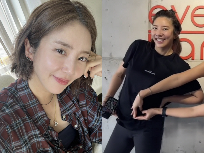 'Five Months of Pregnancy' Son Dambi, D-line that can't be hidden..sweaty in leggings