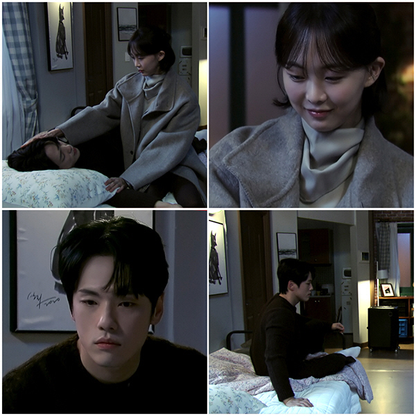 Kumsaerok, attempting to secretly kiss Kim Jung-hyun, who is asleep? ...The viewer's happy smile at the sweet moment following the cheek kiss (The Iron Family)