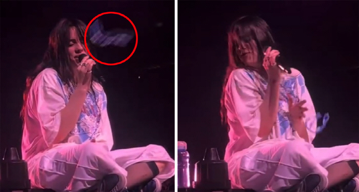 Surprising response after being hit by a bracelet that flew in during a performance by a famous female singer