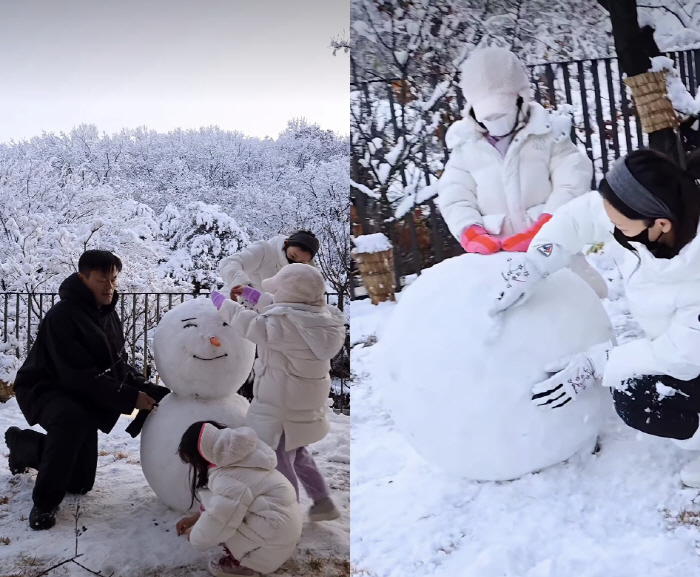 JYP's Park Jin-young ♥ 9 years younger wife and two daughters caught a surprise appearance in the garden of the mansion