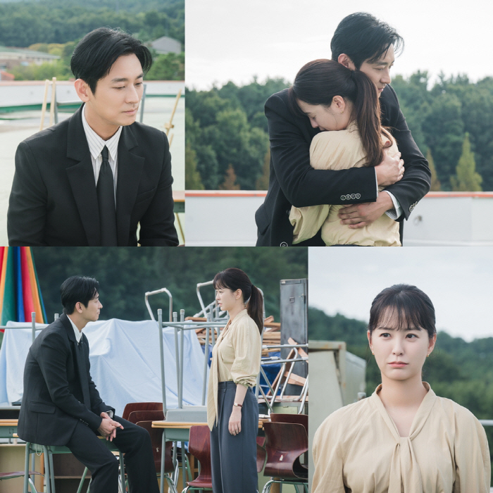 Joo Ji-hoon ♥ Jung Yu-mi, affectionate eye contact → hug..Upward touch