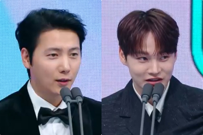 Park Seo-jin and Lee Sang-woo Share Rookie of the Year Award at 2024 KBS Entertainment Awards