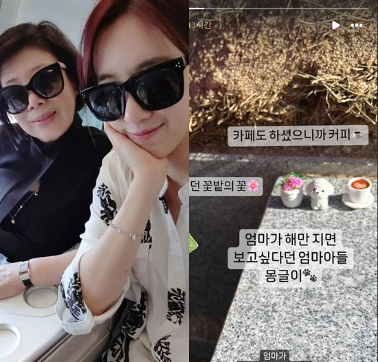 Ham Eun-jung, the mother's grave visited in a month, fills it with things that her mother likes