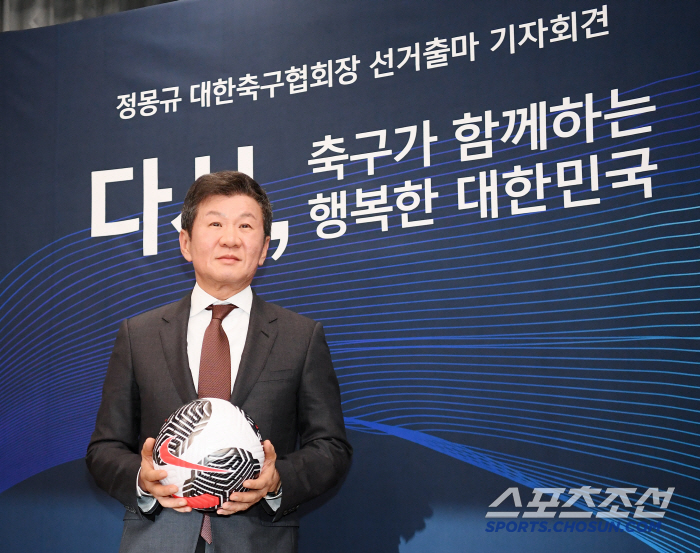 Chung Mong-gyu → Shinmun-seon → Heo Jung-moo, the 55th president of the Korea Football Association, registered as a candidate for the first election in 12 years...194 electors