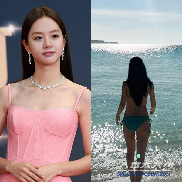 Hyeri's skinny body revealed by a bikini in her palm...It's the fans' clothes