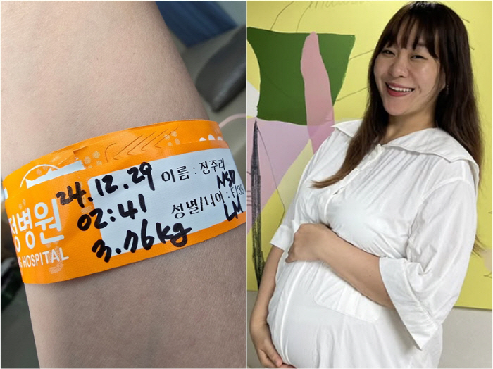  I can't believe it yet, mom of 5 brothers...Jeong Ju-ri, the fifth childbirth on the 29th, is healthy