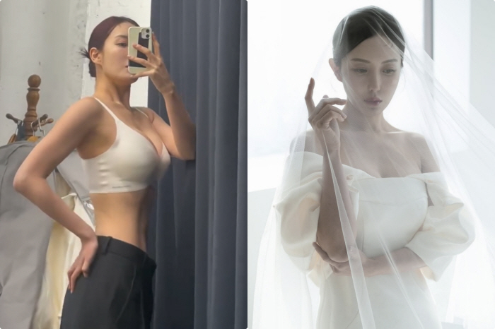 Lee So-ra's confidence to expose her underwear after breast surgery..a voluminous wedding dress