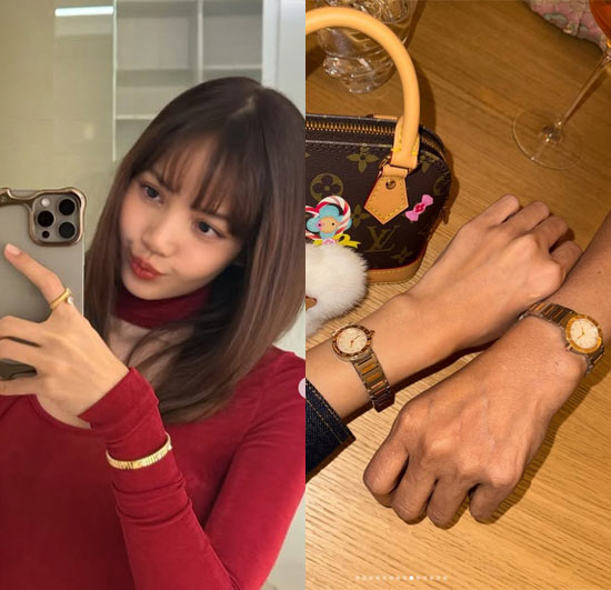 Lisa, ♥ Showing off a pair of watch items with her great boyfriend...Do you admit to dating after two years of unofficial relationship