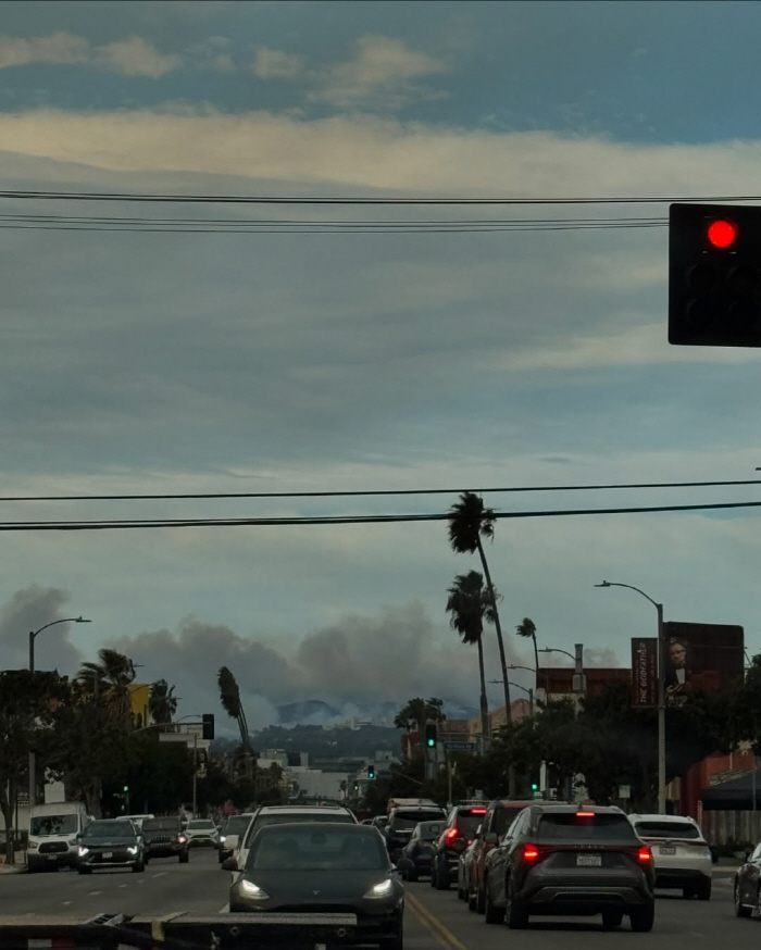 Park Eun-ji, L.A., is affected by the current situation in L.A., which is covered by forest fire smoke