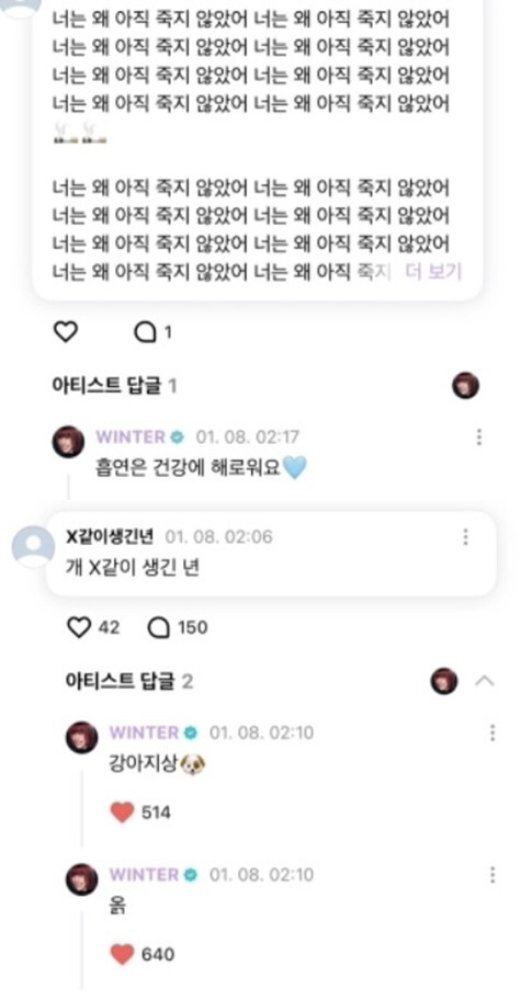 Aespa's Winter Responds Calmly to Malicious Comments, SM Plans Legal Action