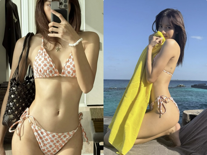 Lisa, a close-knit bikini..♥ Did Louis Vuitton go on vacation with his second-generation chaebol boyfriend