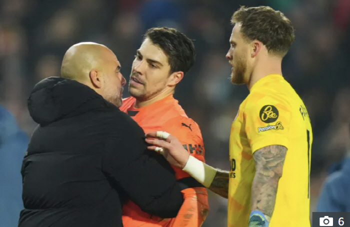 Fury billboard kick → GK and clash explosion Guardiola shock rage, screaming at the touchline and criticizing the player