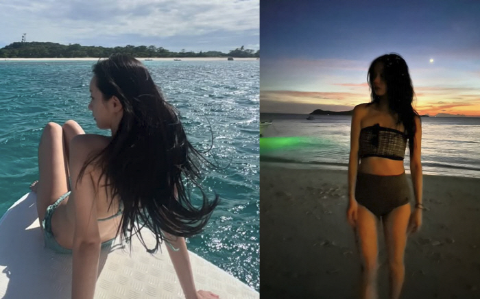 Hyeri's S-line revealed in a T-shirt and a bikini