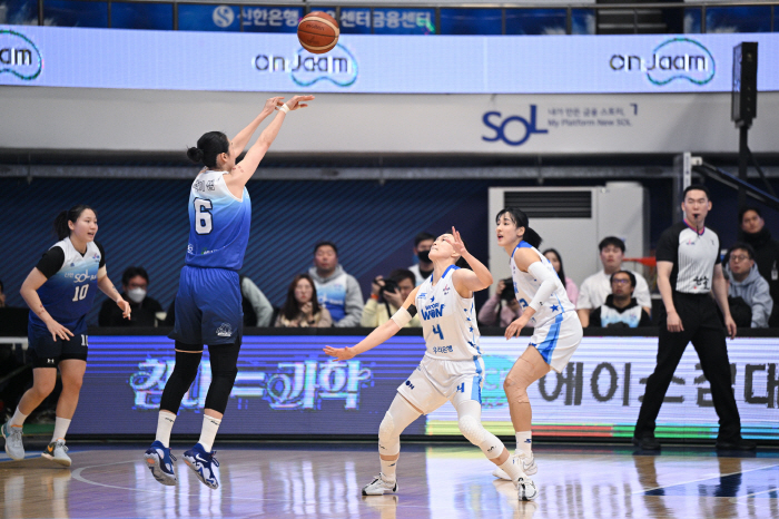 Shinhan Bank, Kim Dan-bi, beat Woori Bank, which worked hard alone, to secure fourth place