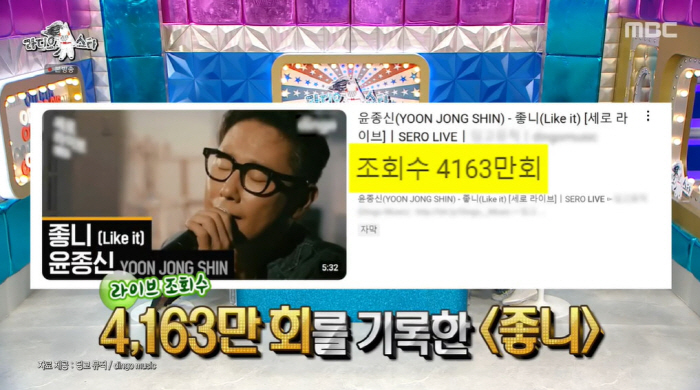 Yoon Jong-shin topped the copyright fee  Essentially, men sing in front of the 女 a lot (Ras)