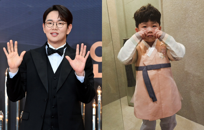  Jang Sung-gyu's cute son in a kitty, Hanbok shot is released