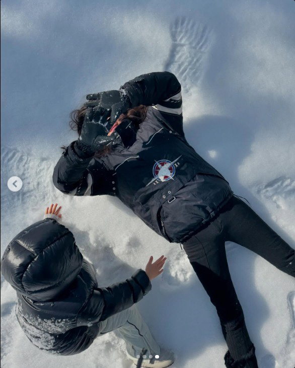 50-year-old Jiwoo Choi, and Jiuhime with a fluffy look in the snow