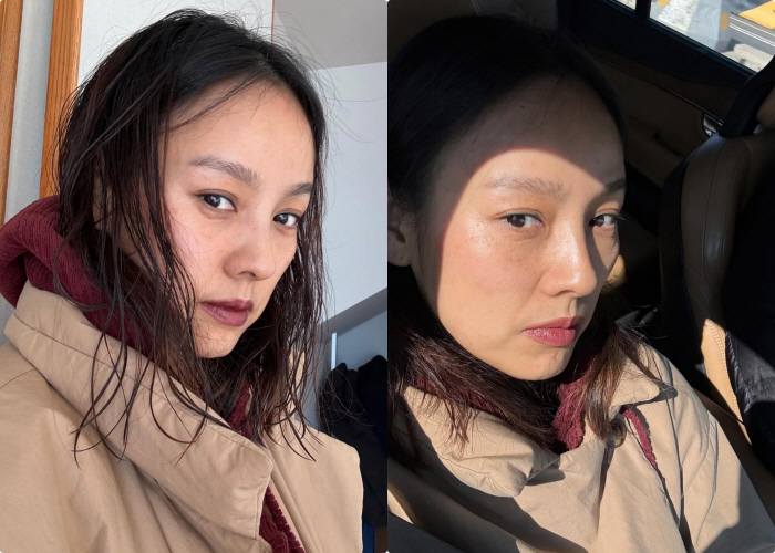 Lee Hyo-ri, 6 billion Pyeongchang family, a stark bare-faced selfie..Natural nose bridge is an art