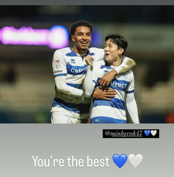 Friendly Yang Min-hyuk already has a QPR best friend, born in 2003 with a British brother...Minhyeok and Future Drawn come back to compete in Tottenham's summer