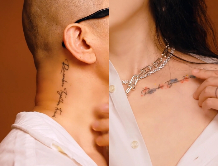 Since 23 years ago, Heewon and Forever Koo Junyeop have a lot of love on tattoos