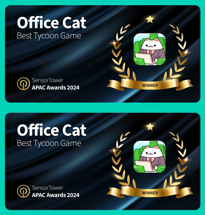 Cat Office, developed by Neptune subsidiary Tripla, selected as Sensor Tower as Best Tycoon Game at APAC Awards 2024