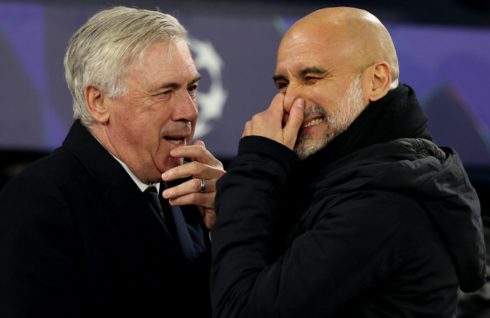 This time, % Romantic Nervous Guardiola 1% Jing → Ancelotti 99% False...Climber Man City's War of Words