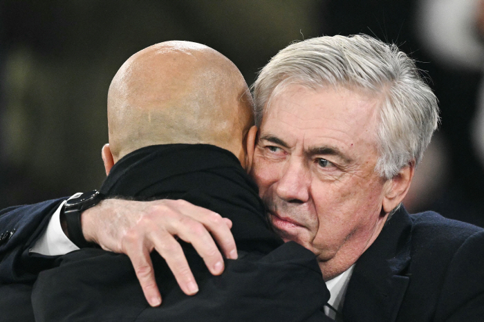 This time, % Romantic Nervous Guardiola 1% Jing → Ancelotti 99% False...Climber Man City's War of Words