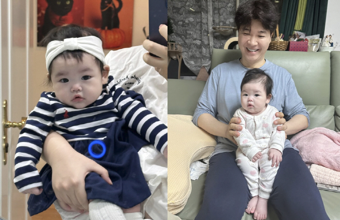 Kim Daye ♥ Park Soo-hong keeps looking at her 4-month-old daughter's celebrity Shikina camera