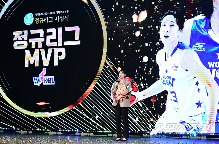 The award is broken. Kim Dan-bi, who won eight regular league awards, also decorated the beauty of Round MVP Yoo Jong...Lee Yunmi's first MIP in her life