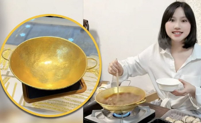 Eating show with 1kg gold pot...I can smell money just by looking at boiled water